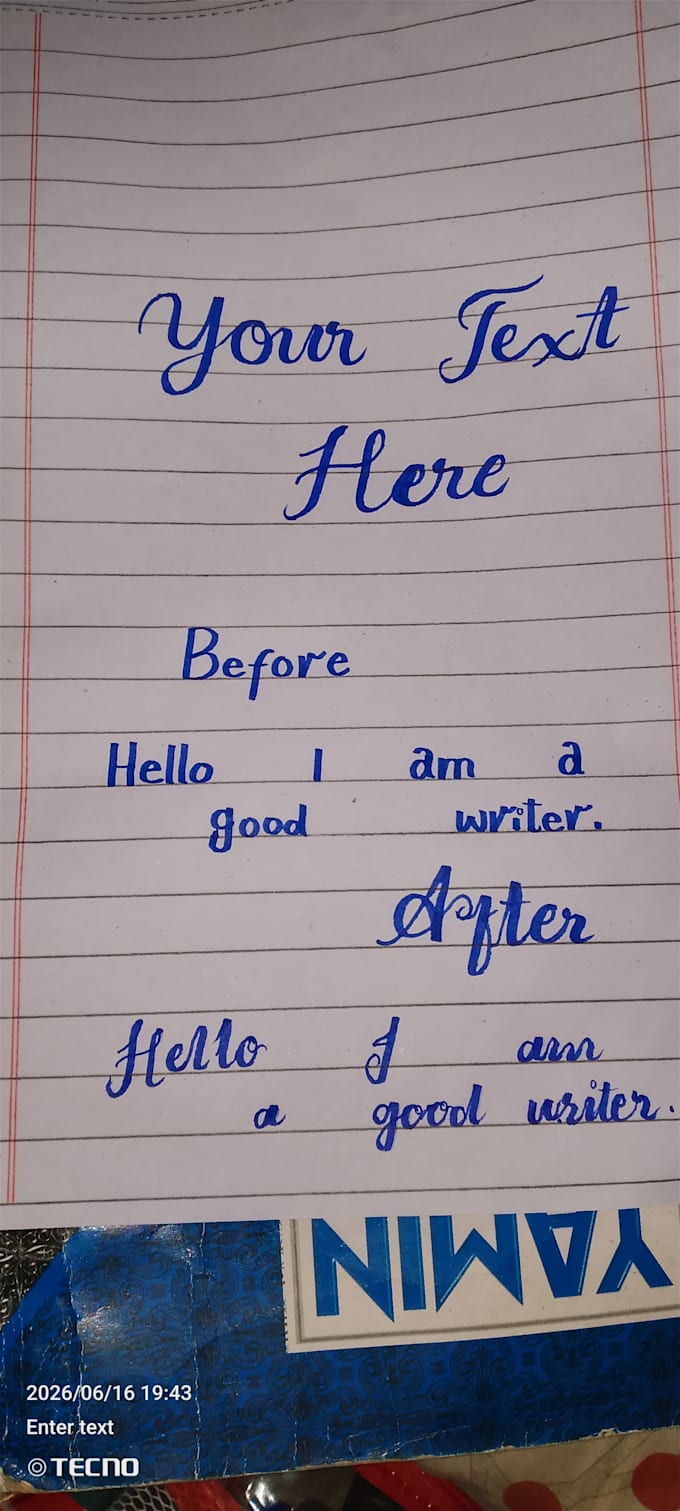 do neat handwriting work for your documents and assignments
