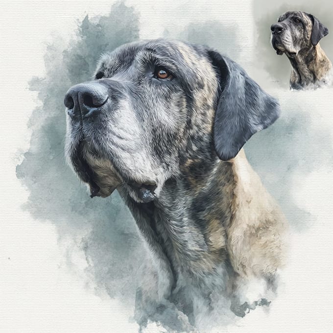 do watercolor pet portrait