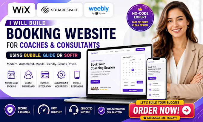 build bubble glide softr booking website for coaches consultants