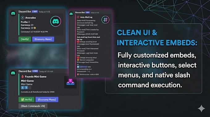 develop a custom discord bot with ai or database integration