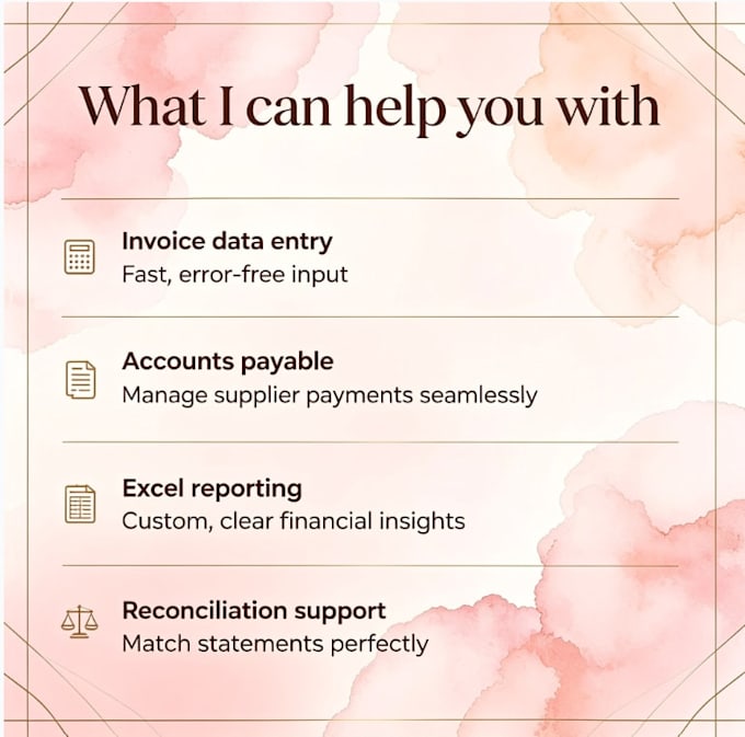 do invoice processing, accounts payable and excel data entry