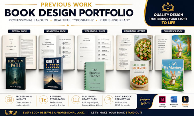 create book layout design and book formatting professionally
