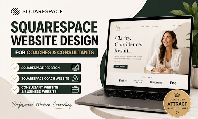 design high converting squarespace coach website redesign squarespace consultant