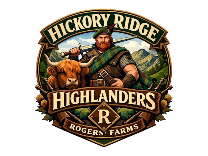 do make hickory ridge highlanders mascot logo design