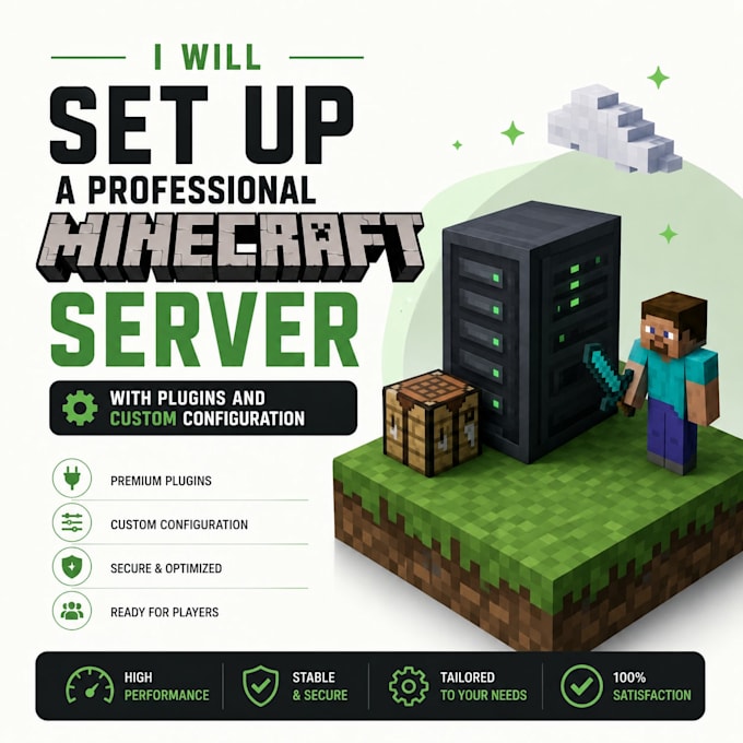 set up a professional minecraft server with plugins and custom configuration