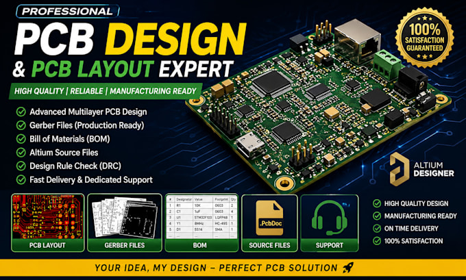 make pcb design and pcb layout gerber files and boms in altium