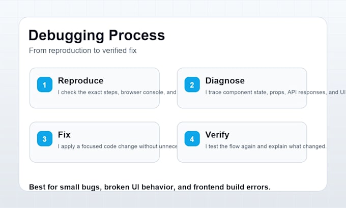 fix bugs in your react javascript or typescript app