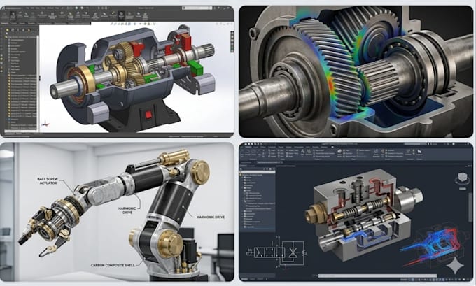 do mechanical parts, 3d cad modelling, 2d cad, 3d cad rendering, product design