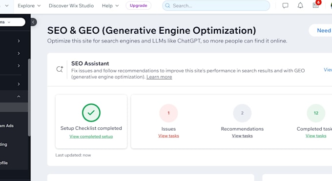do wix seo optimization, local search engines and google ranking improvement