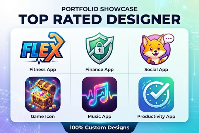 design a professional app logo and mobile app icon