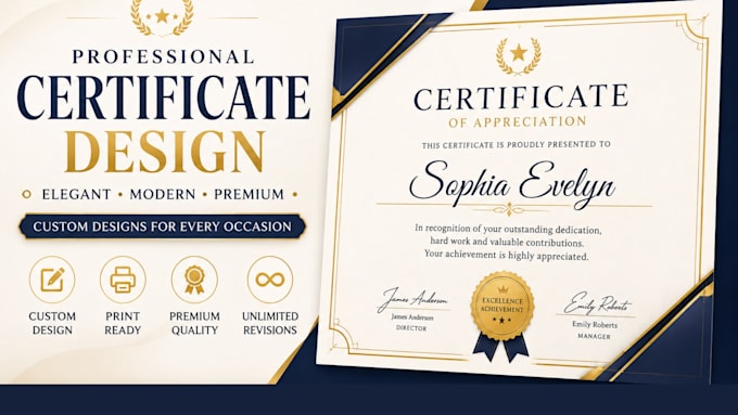 design professional certificate award and appreciation certificates
