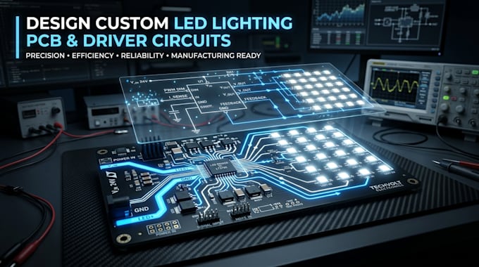 design a custom led lighting pcb,driver circuit schematic and layout