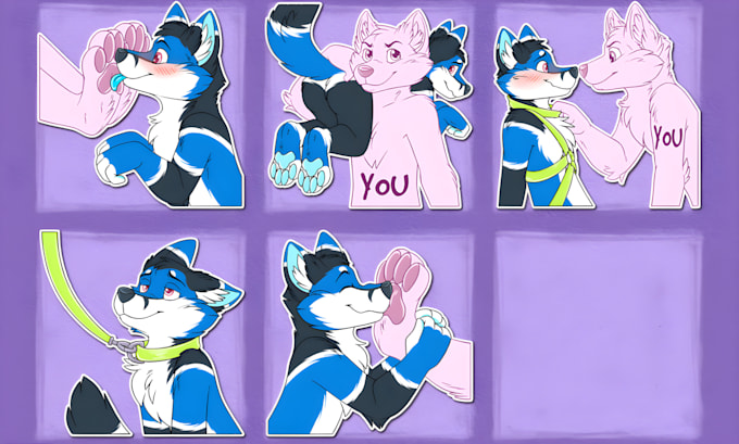 create furry stickers emote discord stickers telegram stickers cartoon stickers