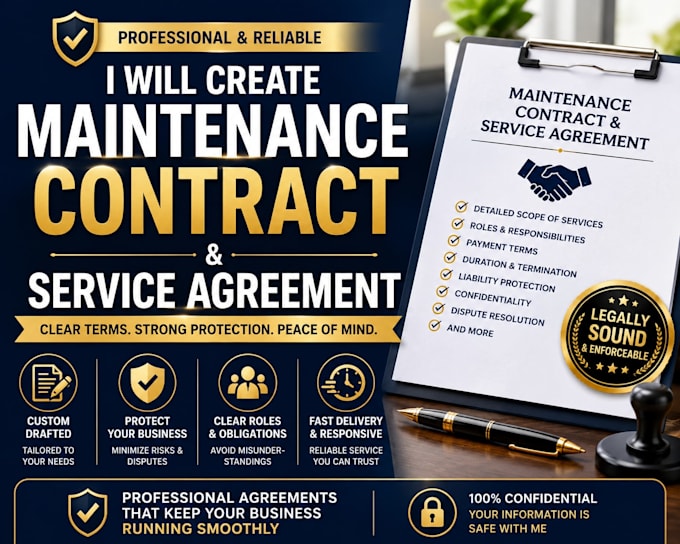 create a maintenance contract and service agreement