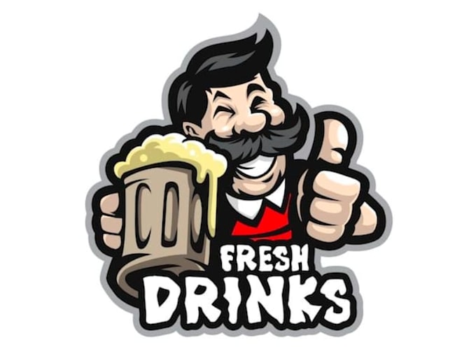 make real wine mascot logo design with creative concepts