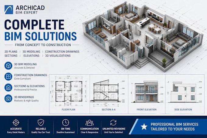 deliver archicad bim modeling, documentation, and layouts