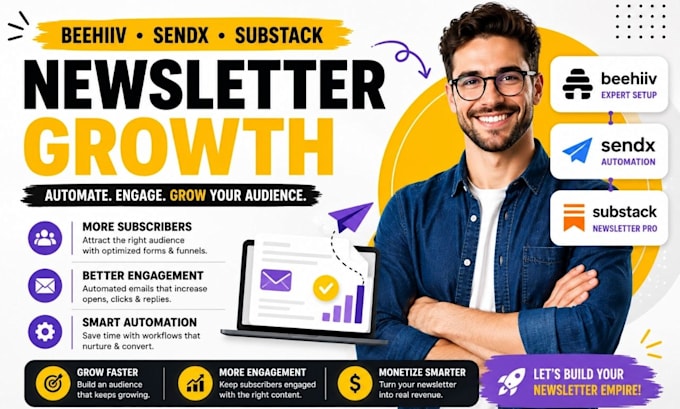 do beehiiv newsletter setup substack automation sendy expert