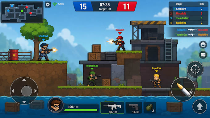 develop custom 2d and 3d multiplayer game in unity