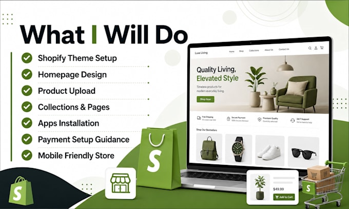 complete shopify store setup and app develoment