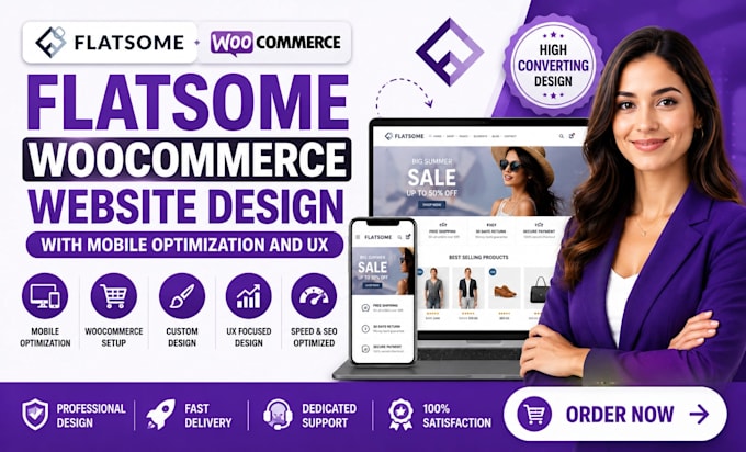 customize flatsome, woodmart, woocommerce website, porto, xstore, webshop