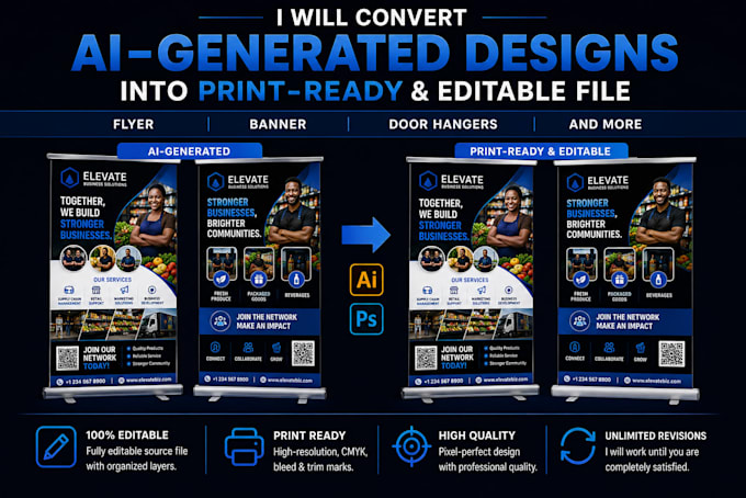convert ai generated designs into editable print ready files