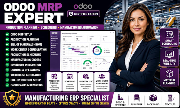 set up odoo mrp, production planning and scheduling