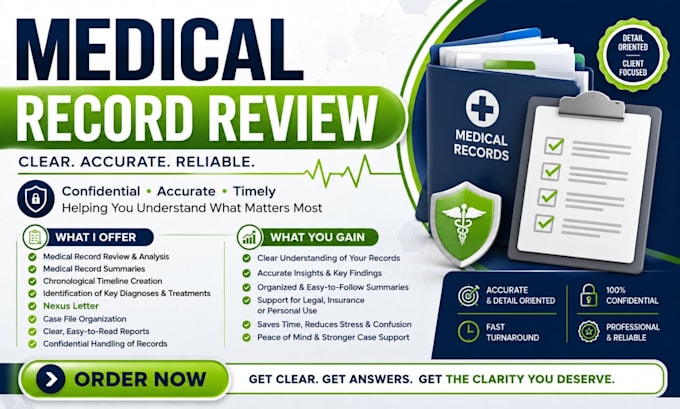 review summarize and analyze medical records professionally