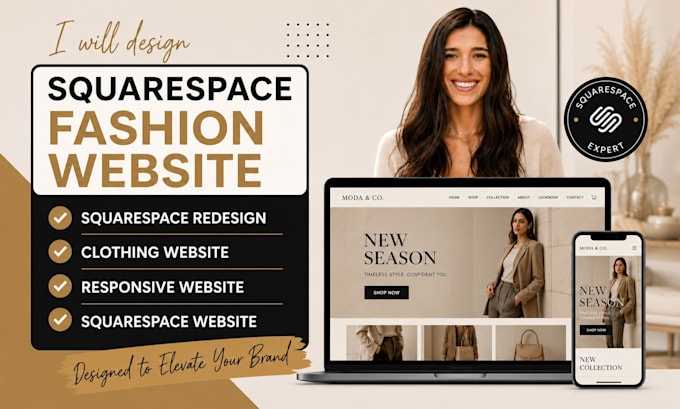 redesign luxury squarespace fashion website design clothing website development