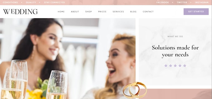 design squarespace wedding planner website
