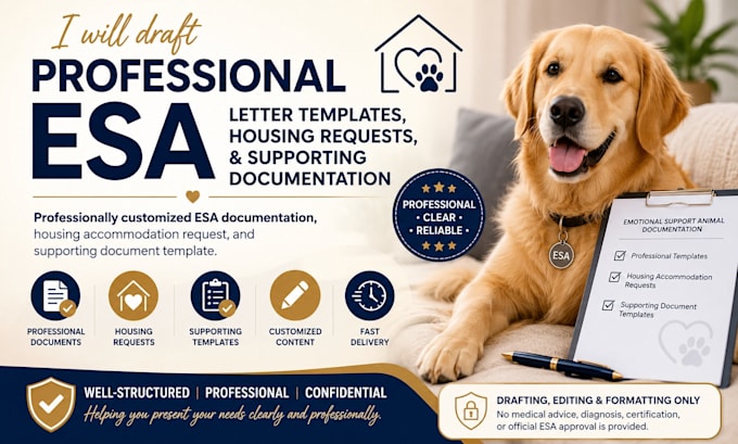 prepare esa letter templates emotional support animal documentation