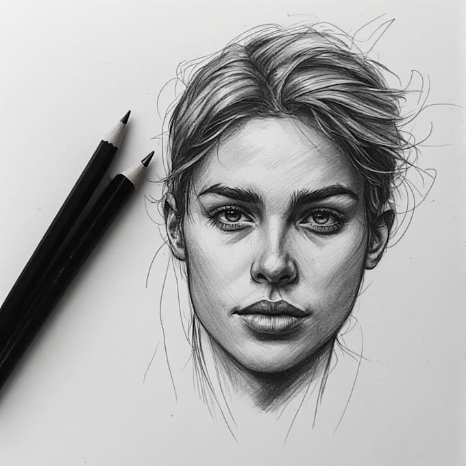 dark illustration with white charcoal pencil