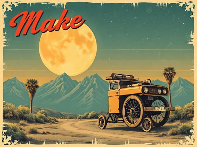 make vintage retro poster illustration