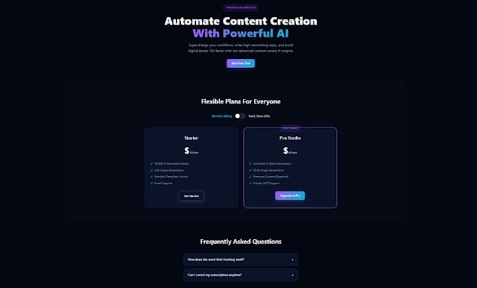 develop a responsive landing page or single page webs using HTML CSS javascript