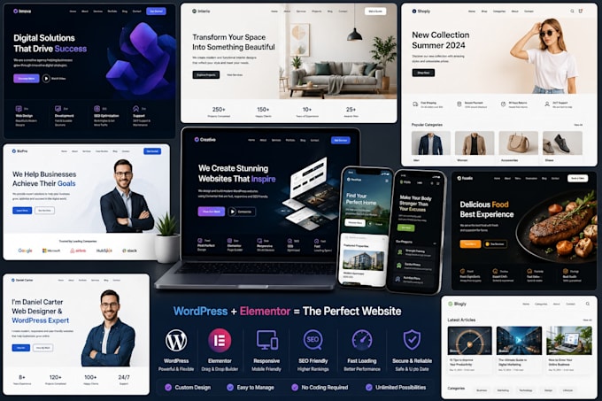 develop a wordpress website with elementor