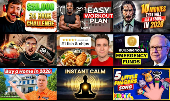 thumbnails amazings for youtube in 5hrs