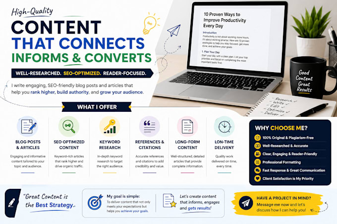 write SEO blog posts and articles