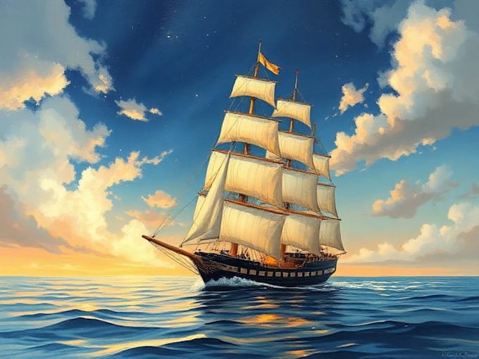 create ship oil painting for you