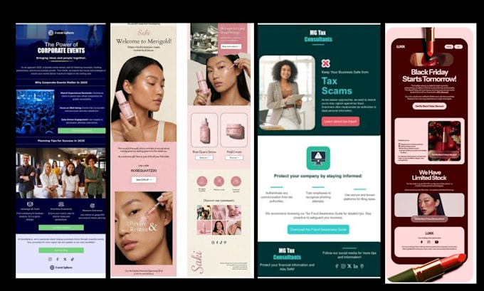do email template design on klaviyo, brevo, canva, figma, mailerlite, mailchimp