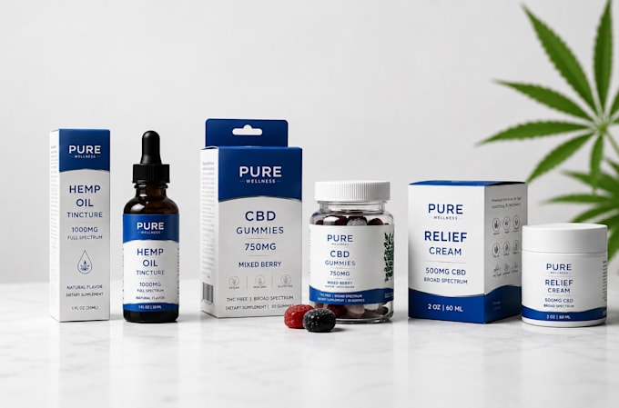 do product packaging box, label design, cbd vape cigarette cannabis tincture