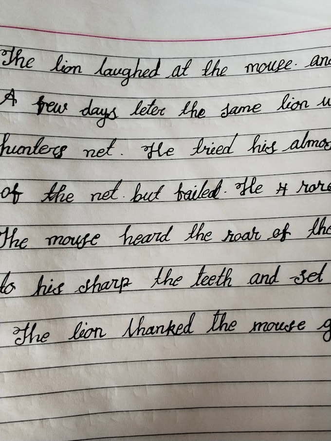 write english cursive and neat handwriting