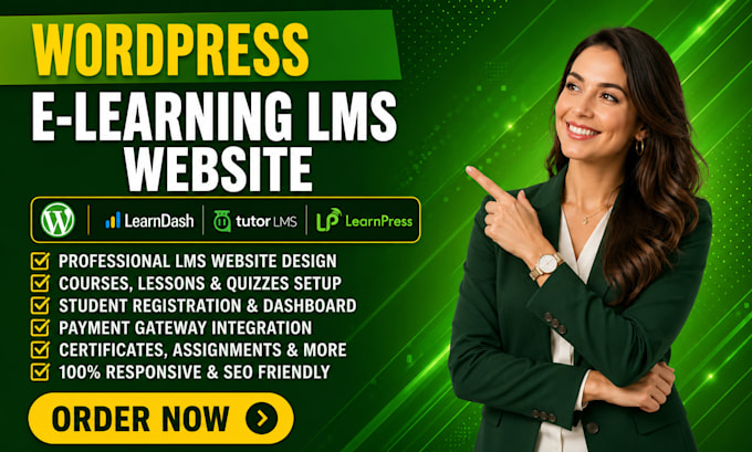 build wordpress elearning lms website setup learndash tutor lms course upload