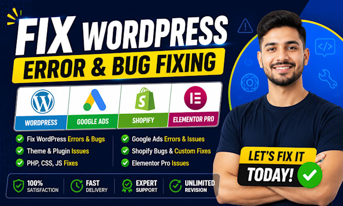 fix wordpress error bug fixing google ads shopify elementor pro issues