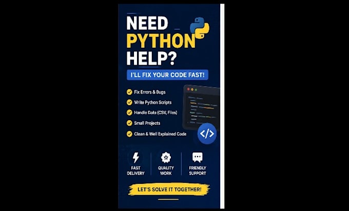 help you with python tasks, scripts and beginner projects