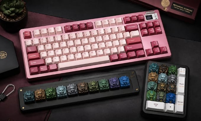 design custom mechanical keyboards,sculpt aritsan keycaps,high quality 3d rended