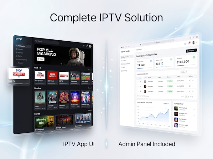 custom iptv app in ibo player style ott app development firestick app with panel