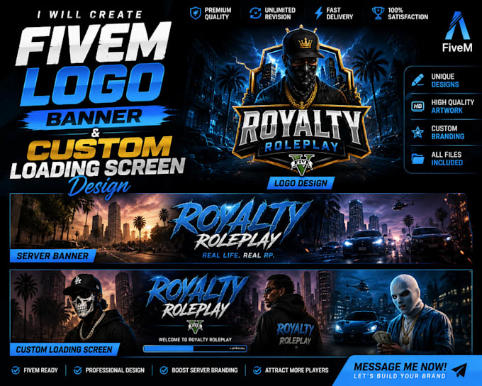 create fivem logo, banner and custom loading screen design