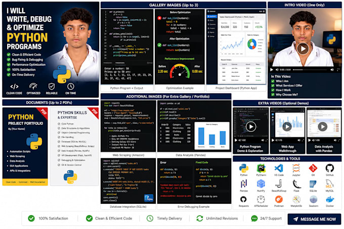 write, debug, and optimize python programs