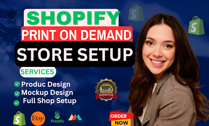 setup shopify print on demand store, etsy pod with printful, printify