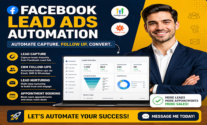 automate facebook lead ads, CRM follow ups and lead nurturing workflows