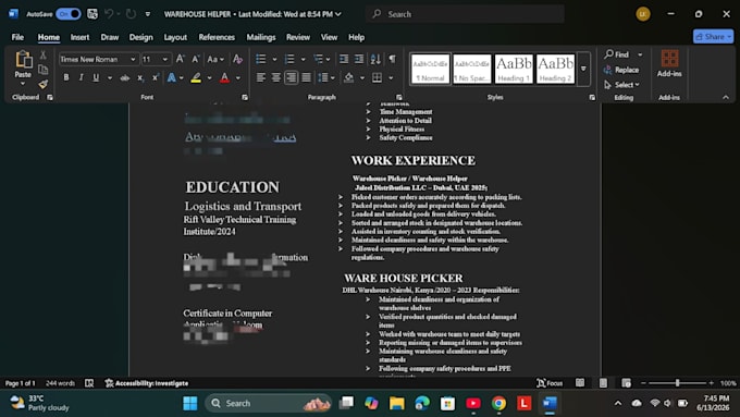 write edit and professionally format your CV resume
